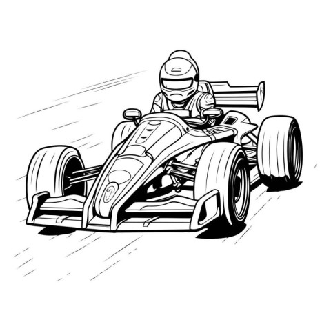 illustration of a racing car on a race track. sketch for your de