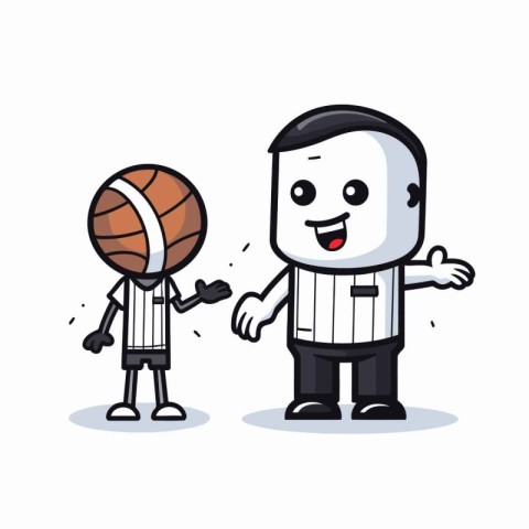 Basketball player cartoon mascot vector illustration. Cute carto