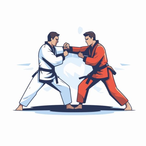 Tae Kwon Do or Karate Sport Vector Illustration.