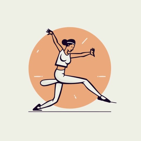 Vector illustration of a woman skating in the park. Flat style.