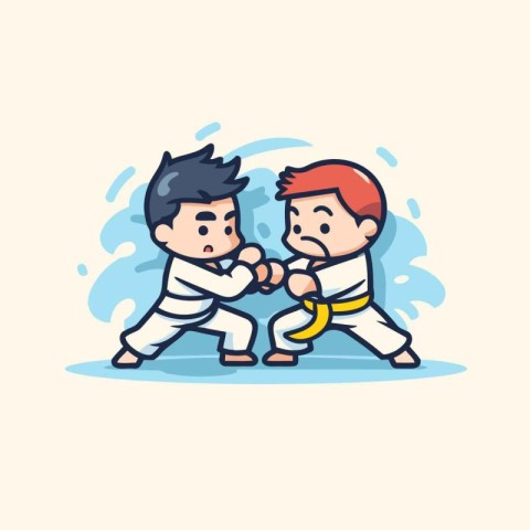 Illustration Vector Graphic of a Martial Arts Fight. Perfect to