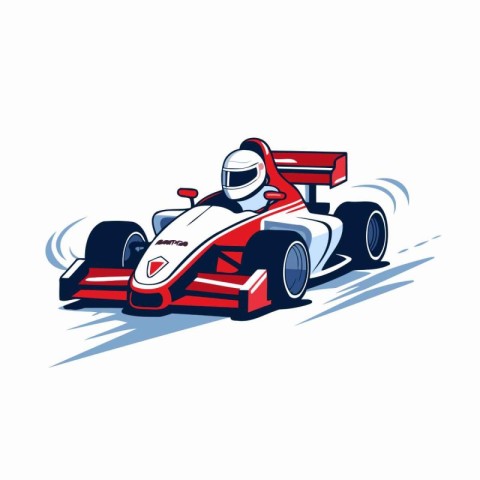 Racing car. Vector illustration of a racing car isolated on whit