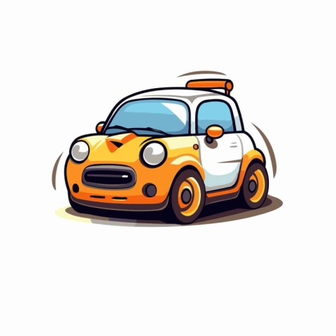 Cartoon car. Vector illustration. Isolated on white background.