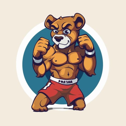 Teddy bear in sportswear. Vector illustration for your design