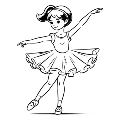 Cute little ballerina in a tutu. Vector illustration.