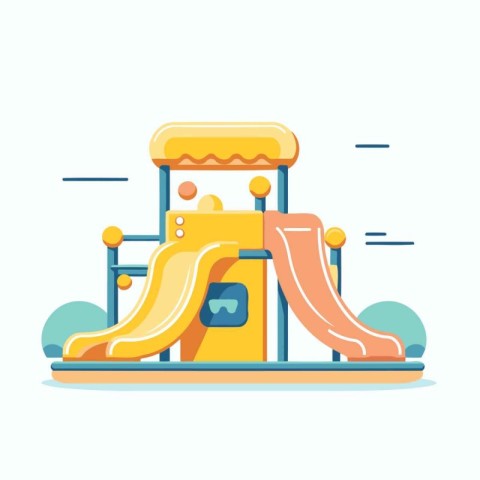 Playground vector illustration. Colorful flat style design for w