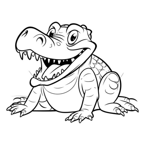 Cartoon crocodile. Coloring book for kids. Vector illustration