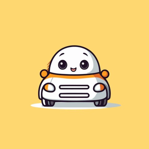 Cute cartoon car character. Vector illustration in flat design s