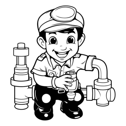 Plumber - Colored Cartoon Illustration. Isolated On White Backgr