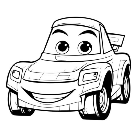 illustration of a cartoon car on a white background. vector illu