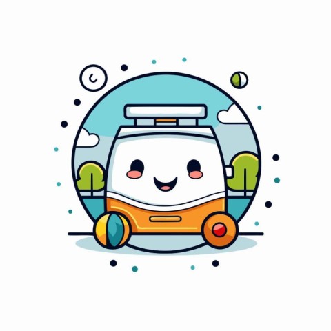 Cute tuk tuk car cartoon icon vector illustration graphic design