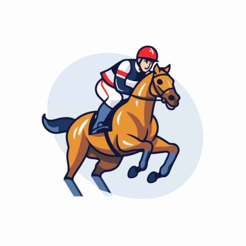 Horse jockey vector icon. Equestrian sport design element