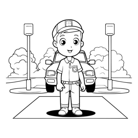 car mechanic with tool cartoon vector illustration graphic desig