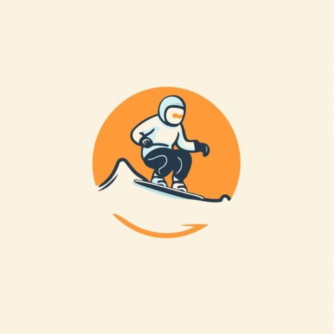 Snowboarder logo. Vector illustration of snowboarder icon.