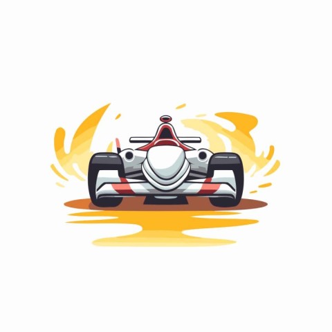 Racing car icon. Vector illustration in flat style on white back