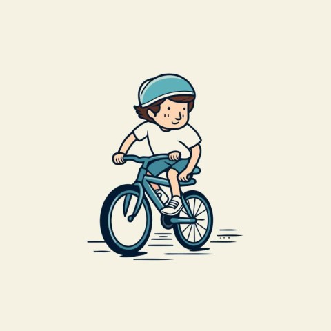 Boy riding a bike. vector illustration. eps10. no transparency