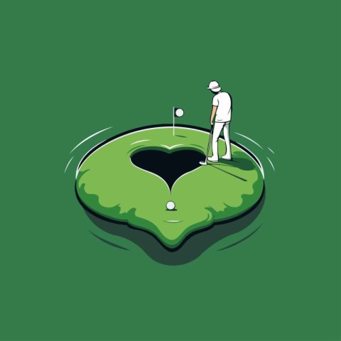 Golf club logo design template. Vector illustration of a golf pl