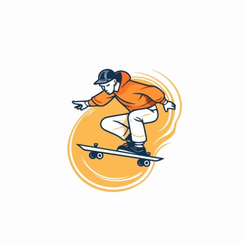 Skateboarder. sport vector logo. emblem and design element