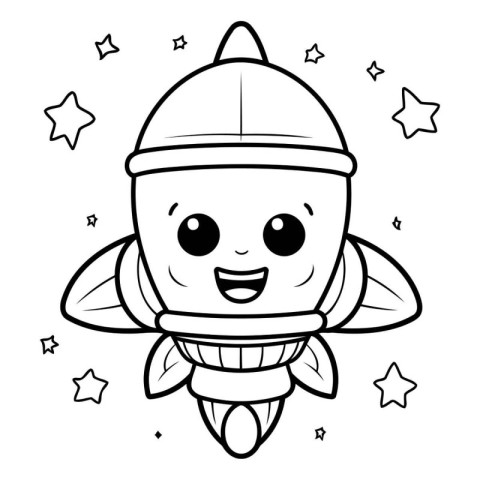 Coloring book for children: astronaut. Cartoon style. Vector ill