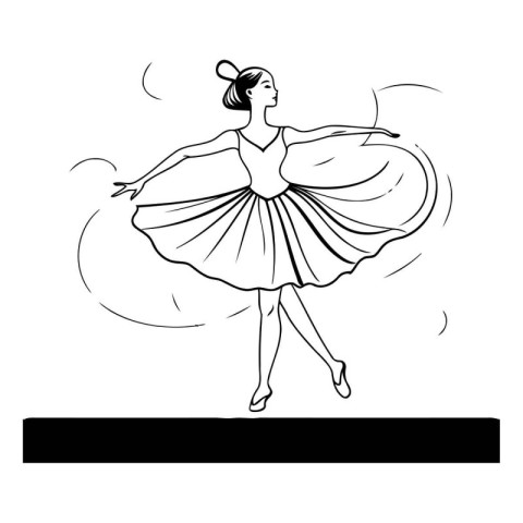 Ballet dancer in a tutu. Vector illustration on white background