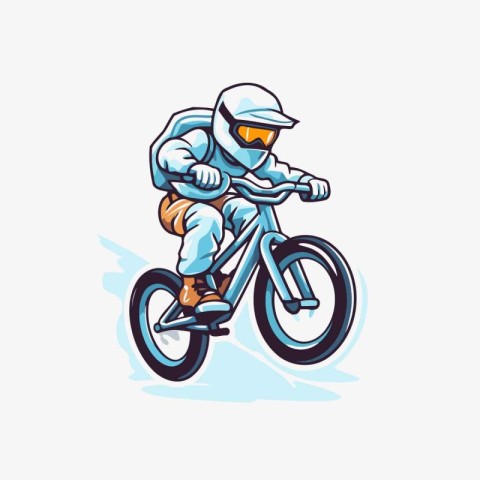 Cyclist riding a bike. vector illustration. eps 10