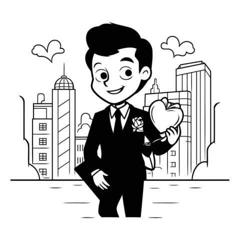 Businessman cartoon design. Man business management corporate jo