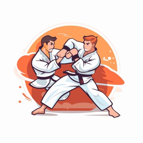 Taekwondo vector illustration. Tae Kwon Do fighter.