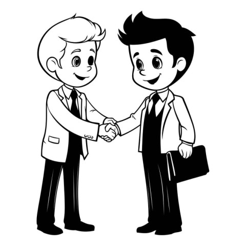 Businessmen shaking hands cartoon vector illustration graphic de