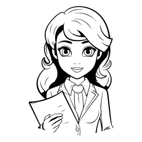 Businesswoman cartoon icon. Comic book style imitation. Vector i