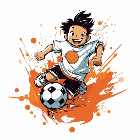 Soccer player with ball. Vector illustration of a soccer player.