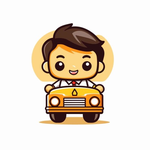 Businessman taxi cartoon character vector design. Businessman ta