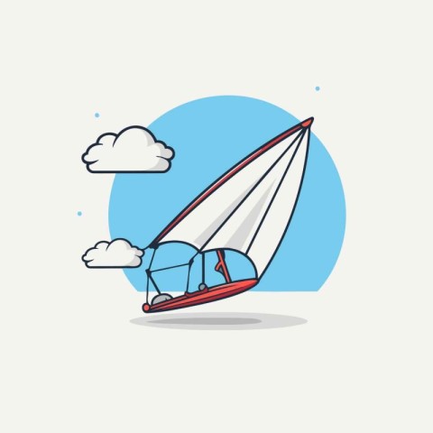 Windsurfing. extreme sport. vector illustration in flat design s