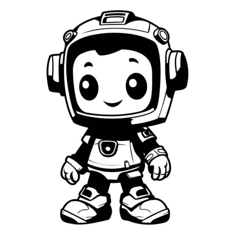 Astronaut boy cartoon on a white background. Vector illustration