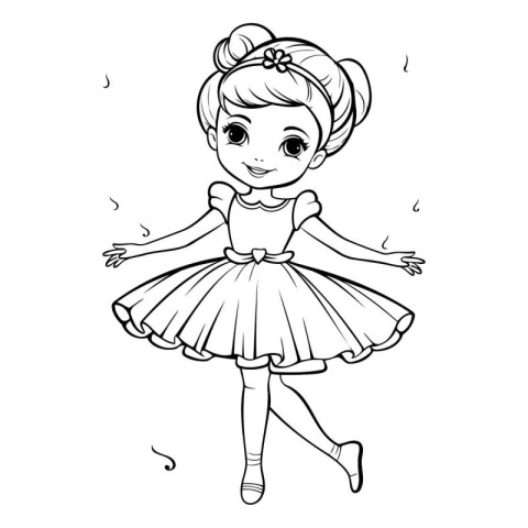 Cute little ballerina in a tutu. Vector illustration.