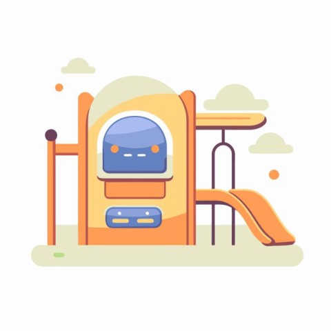 Playground vector illustration in flat style. Playground with sl