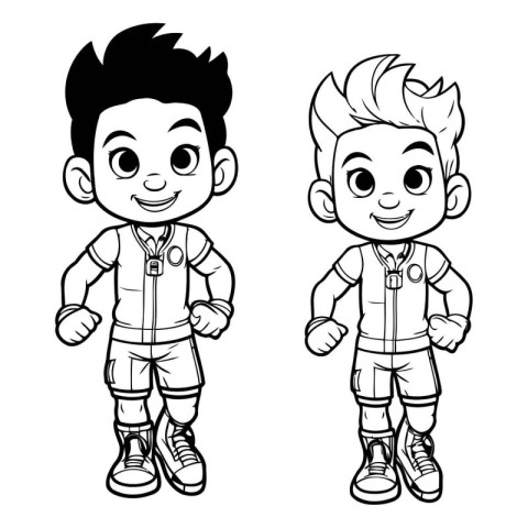 Cute boys cartoon design. vector illustration eps10 graphic.