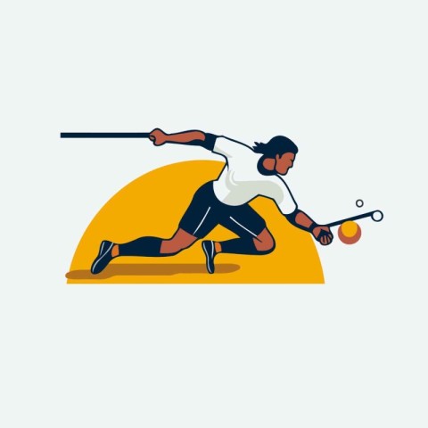 Hockey player. vector illustration. Flat style. Sport concept.