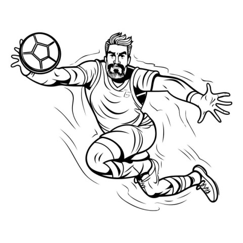 Soccer player with ball. Vector illustration ready for vinyl cut