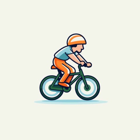 Cyclist riding a bicycle. vector illustration in flat design sty