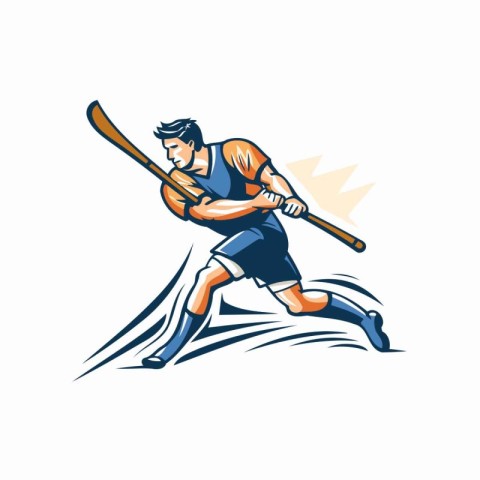 Baseball player with bat and ball. Vector illustration of baseba