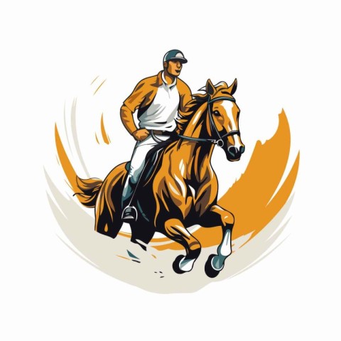 Horse rider. equestrian sport vector illustration. isolated on w