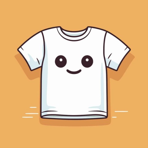 Cute t-shirt kawaii character. Vector illustration.