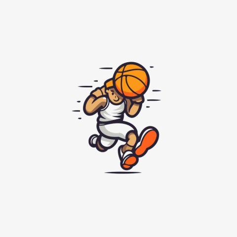 Basketball player. vector logo design template. Basketball playe