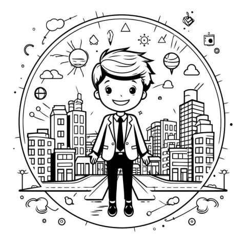 Businessman cartoon design. vector illustration eps 10. Black an