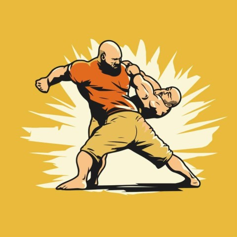 Karate kick. Martial arts fighter. Vector illustration of a kara