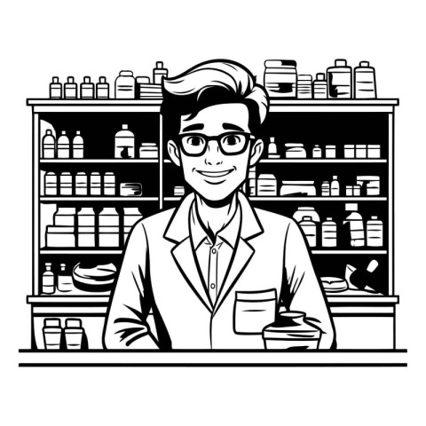 supermarket cashier cartoon vector illustration graphic design i