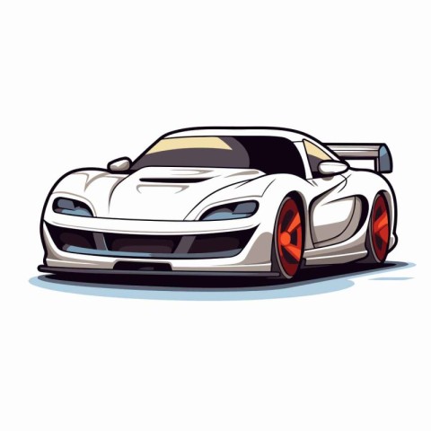 Sport car. Vector illustration. Isolated on a white background.