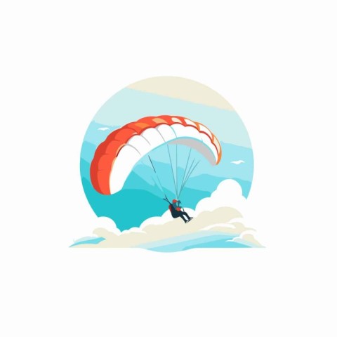 Paraglider flying in the sky. extreme sport vector Illustration