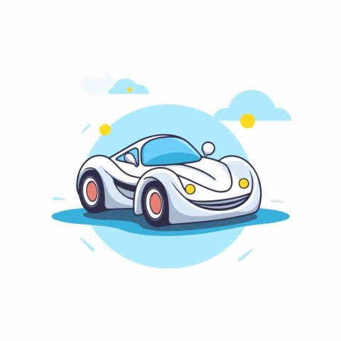 Car icon in flat style. Vector illustration on white background