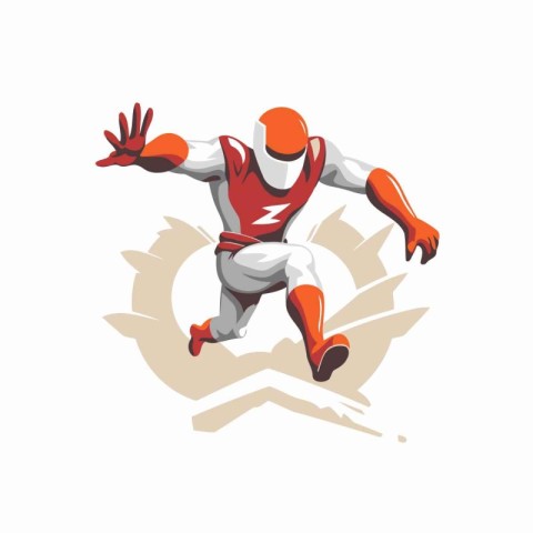 Superhero superhero running isolated on white background. Superh